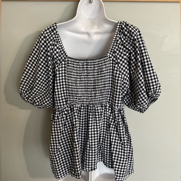 Terra & Sky navy and white babydoll top. Size 0X/14W - Picture 4 of 6